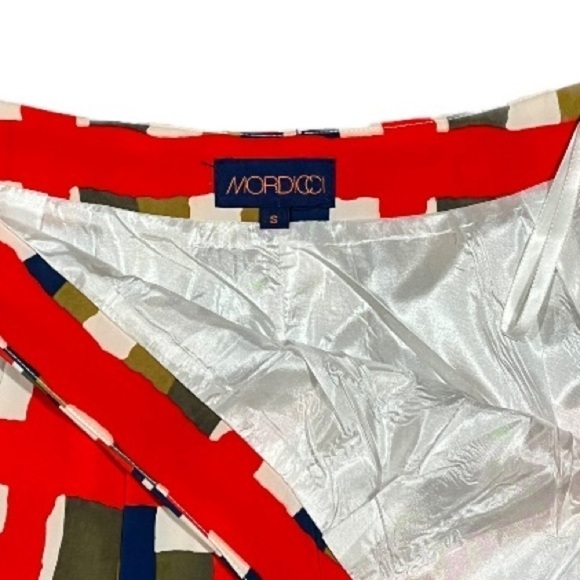 Mordicci Abstract Plaid Print A-Line Skirt sz S - Picture 3 of 10